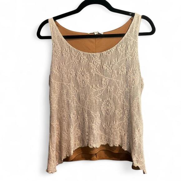 Spencer's Tops - y2k floral crochet tinsel knit tank